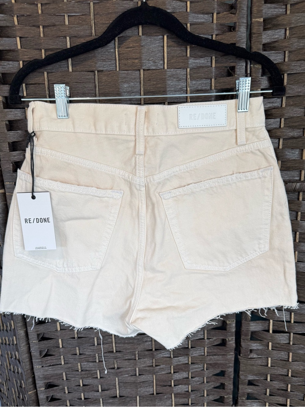 *NEW* Sz 27* RE/DONE* High-Rise Cream Denim Shorts